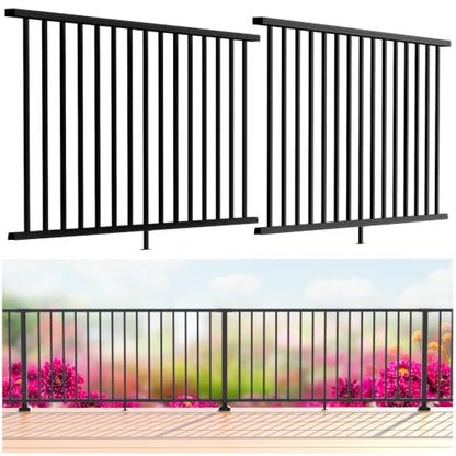 Modular 36 in x 6 ft All Aluminum Deck Railing Kit, Porch Railing - color: Level 6ft - 2 panel 0 Post