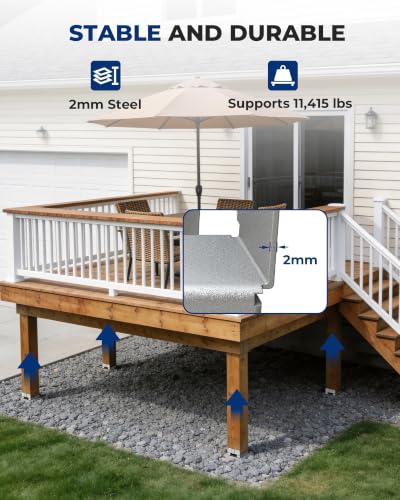 10PCS 6x6 Post Base for Concrete, Brackets for Deck Fence Pergola