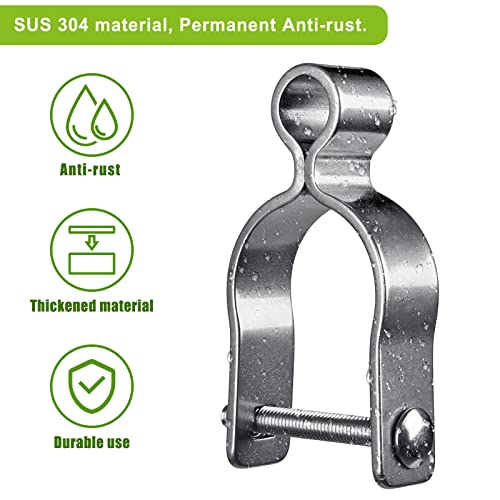 Insaga 304 Stainless Steel Gate Hinge for Chain Link Fence - 2 Pack Female Hinge Fit 2-3/8" Post/Pipe (5/8" Pin) with Bolts/Nuts Included - Heavy Duty Fence Hinges for Farm,Cattle,Residential Gates - color: Female-2-3/8''-2pcs
