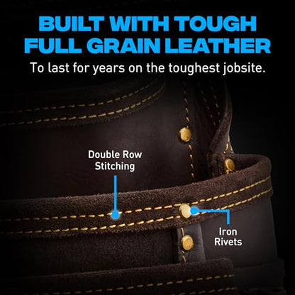 Ox Pro Drywall Tool Belt - 22-Pocket Leather Tool Belt Pouches - Made of Oil-Tanned Leather with Double-Stitching and Steel Rivets - OX-P263804 - color: Drywall Belt, size: Large