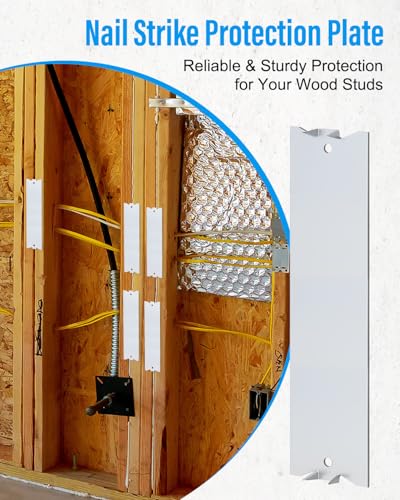 100Pcs 6.5 x 1.5" Nail Protection Plate for Wood Stud Cable Protector Plate - size: 6 x 1.5 inches