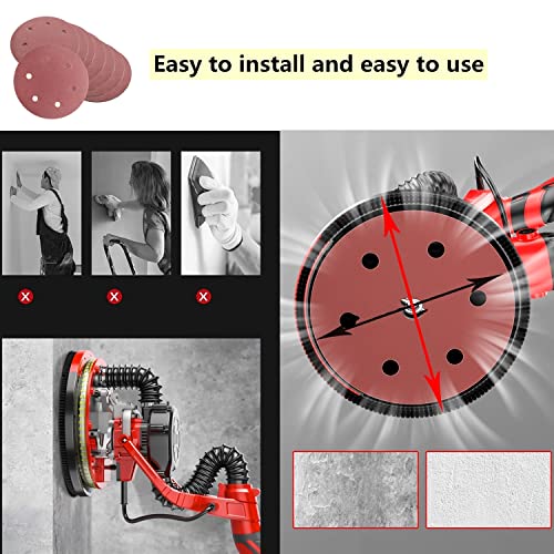20 Pack 9 Inch 6 Hole 80 Grit Hook and Loop Sanding Discs - style: 80- Grit
