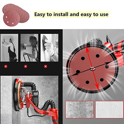 20 Pack 9 Inch 6 Hole 80 Grit Hook and Loop Sanding Discs - style: 80- Grit