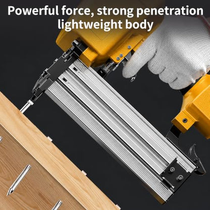 Nail Gun, Framing Pneumatic Nail Gun, 16GA, Nail Slot Capacity 100 for Upholstery, Diy Project, Woodworking, T50 - color: Orange-t50