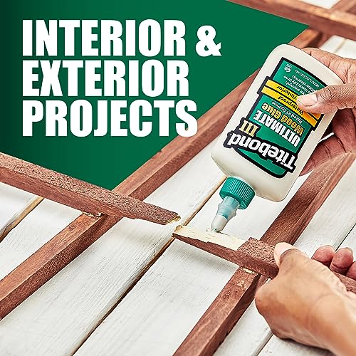 Titebond III Ultimate Wood Glue 4 Oz. (12 Pack) – Premium Professional Woodworking Adhesive, Waterproof, Strong Initial Tack, Interior/Exterior Use, Easy Water Cleanup – 1412 - size: 4 Fluid Ounce (12 Pack)