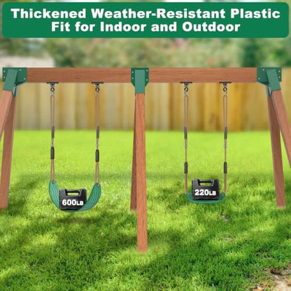 2Pack Heavy Duty Swing Seats for Kids Green Soft EVA Anti Slip Seat Outdoor - color: Green Soft Eva & U-shape Swing Seats
