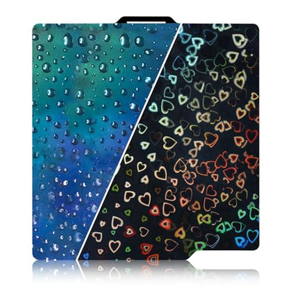 Smooth PEH Holographic Effect Plate for Bambu Lab X2D/P2S/A1/X1C/X1/X1E/P1S/P1P, Double Sided Plate Sweetheart+Waterdrop Flexible Build Plate 257x257mm for Bambu 3D Printers - color: PEH(Sweetheart+Waterdrop)