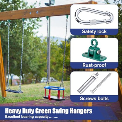 Tandefio 8 Sets Swing Hanger with Swingset Accessory, Green - color: Green