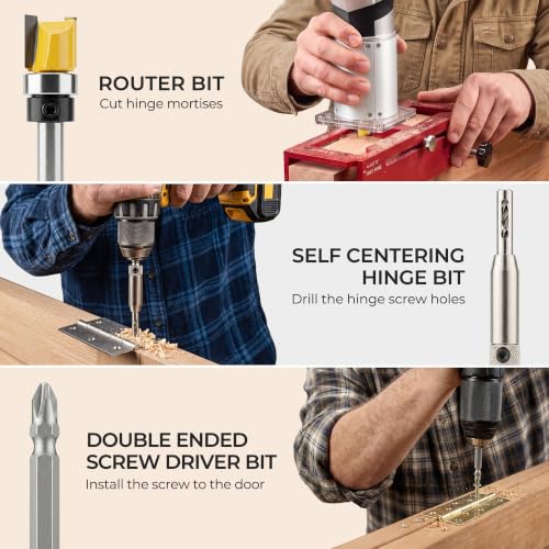 Door Hinge Jig & Lock Installation Kit, Aluminum Alloy Jig