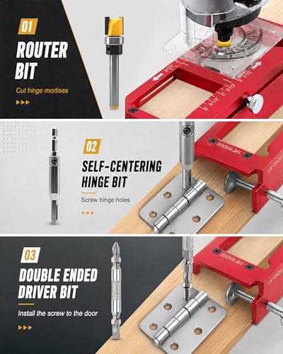 Door Hinge Jig, Door Hinge Template Kit for Router, Door Lock Kit