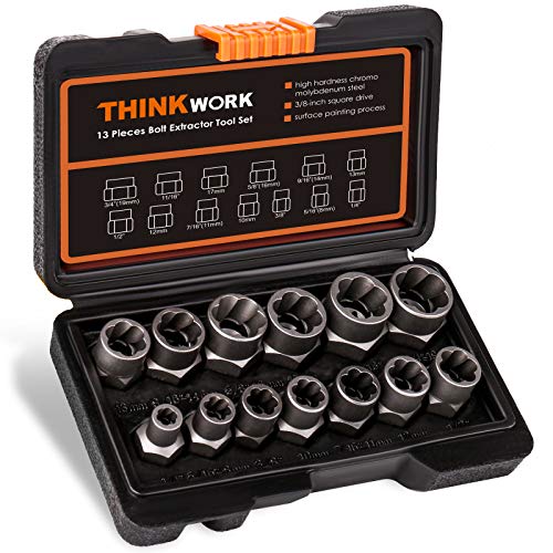 14-Piece Bolt Extractor Kit, 3/8" Drive Impact Bolt & Nut Remover Set - size: 14-Piece