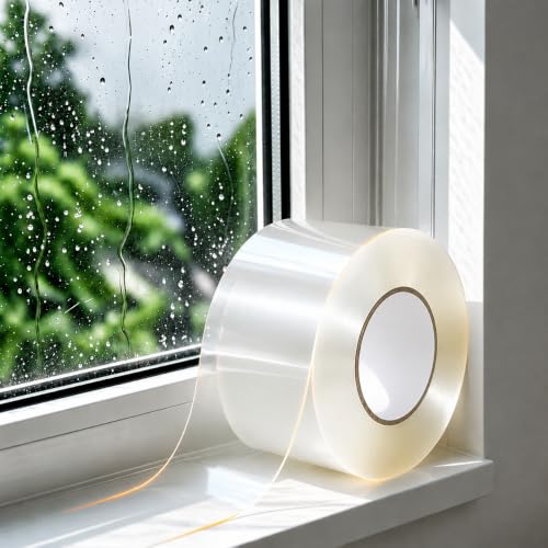 2"×32.8Ft Clear Window Weather Sealing Tape, 20 mils Thick No Residue - size: 2”×32.8Ft