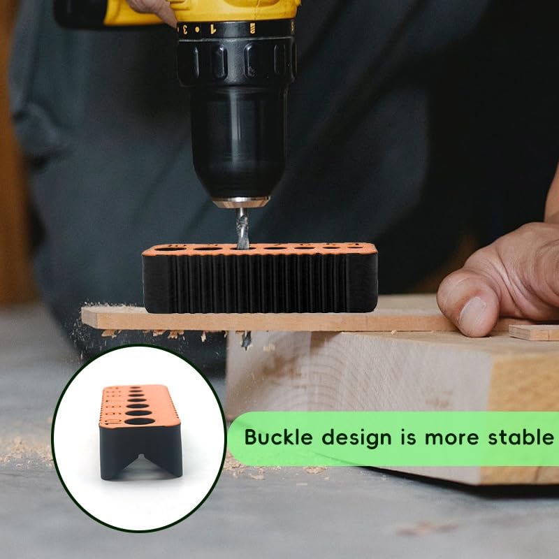 Drill Bit Guide, Simple Portable Reusable Plastic Metric Precision Tool for Woodworking, Yellow