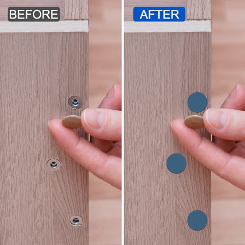 uxcell 7 Sheets/378PCS Self Adhesive Screw Hole Stickers, 2.1cm/0.83" PVC Screw Hole Covers Hole Stickers for Furniture Wood Cabinet Wall Desk Table Bookcase, Blue - color: Blue