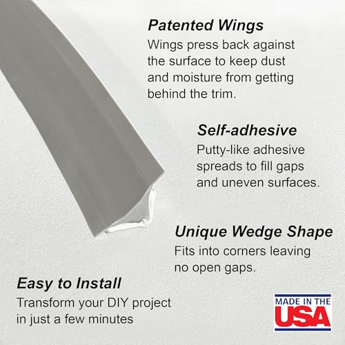 InstaTrim Flexible, Self-Adhesive Caulk Strip Sealant, 3/4" x 10', Gray - color: Gray, size: 3/4 in x 10 ft