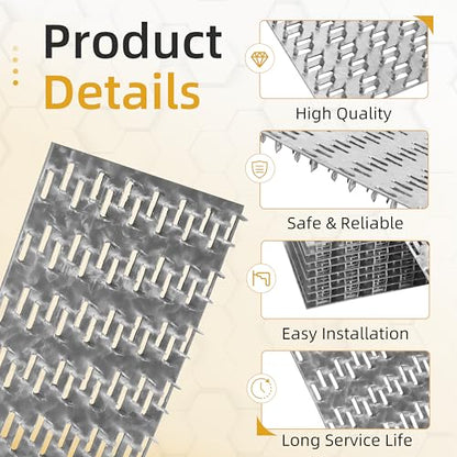 20 Pack 6x4 inch Truss Mending Plate Compatible with 8mm Nail Teeth - size: 6x4 inch