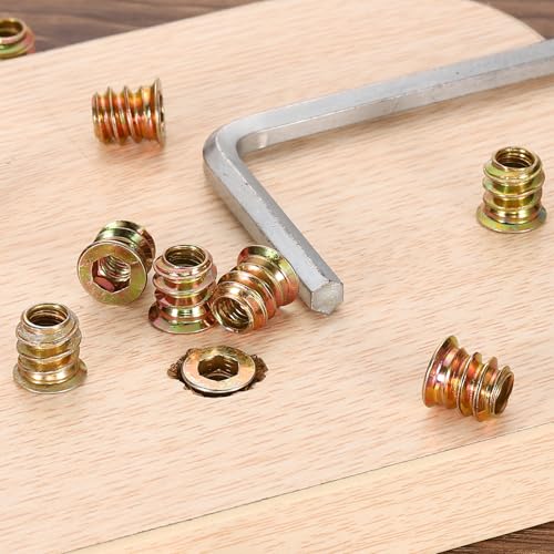 uxcell Wood Furniture M4x10mm Threaded Insert Nuts Interface Hex Socket Drive 20pcs - size: M4x10mm