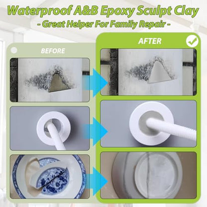 Gray Epoxy Sculpt Clay - 2 Part Epoxy Putty Modeling Compound for Sculpting, Modeling, Building, Repairing, Self-Hardening Magic Sculpt Clay Repairs Metal, Wood, Tile, Ceramics, Plastic, 1 Pound - color: Natural, size: 1 Pound