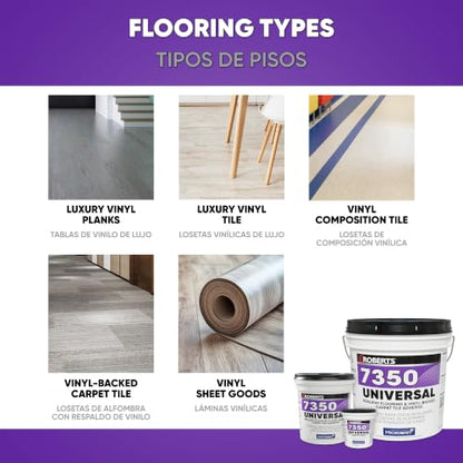ROBERTS Universal Resilient Flooring & Vinyl-Backed Carpet Tile Adhesive - 1 Gal. (3.78 L)