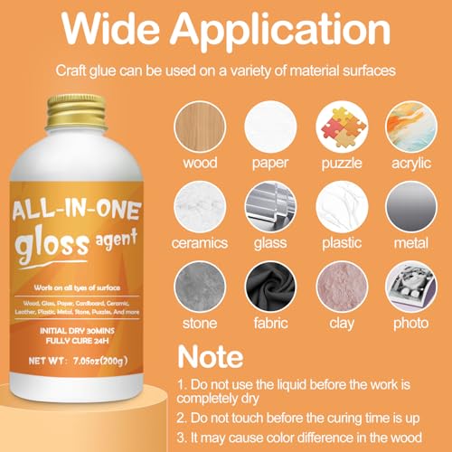 1DFAUL Crafts Sealer Gloss Matte Finish, 400ml All Purpose Craft Glue - style: A3 Gloss+Matte