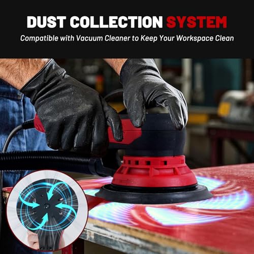 BUCKTOOL 6-Inch Random Orbital Sander, 3A Brushless, 4000-10000 OPM