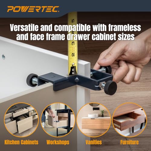 POWERTEC Drawer Front Installation Clamps, Adjustable Cabinet Face Clamp Set, Quick Mounting & Alignment Tool for Woodworking, 2 Pack - 71181 - style: Cabinet Installation Clamps