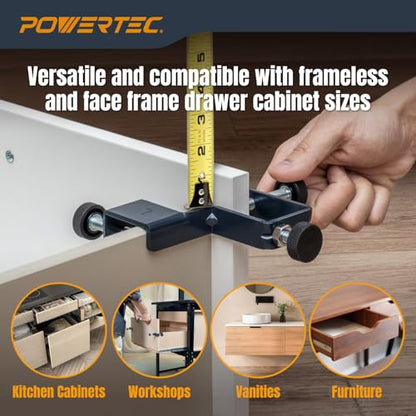 POWERTEC Drawer Front Installation Clamps, Adjustable Cabinet Face Clamp Set, Quick Mounting & Alignment Tool for Woodworking, 2 Pack - 71181 - style: Cabinet Installation Clamps