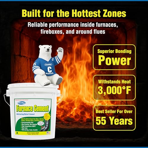 Furnace Cement 1 gal RTU Gray Refractory & Retort, 3000F High Temp - size: A4). 1 Gallon
