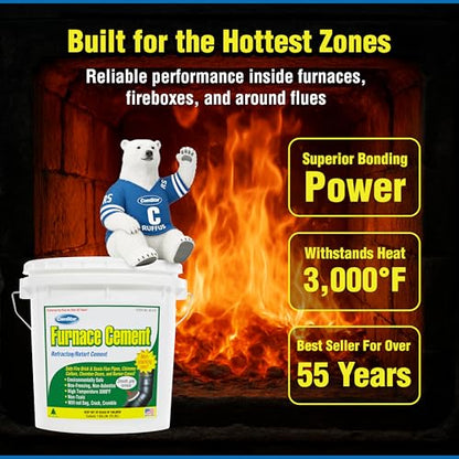 Furnace Cement 1 gal RTU Gray Refractory & Retort, 3000F High Temp - size: A4). 1 Gallon