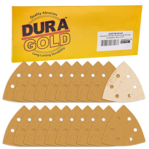 Dura-Gold Premium Triangle Mouse Sanding Sheets - 60 Grit (Box of 24) - 6 - size: 60-Grit