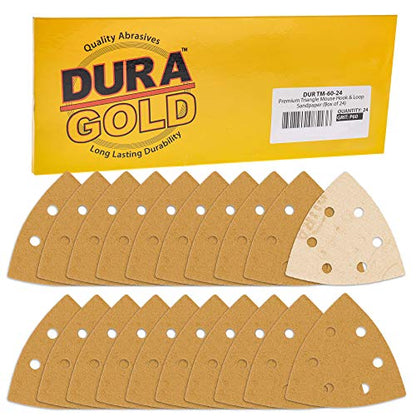Dura-Gold Premium Triangle Mouse Sanding Sheets - 60 Grit (Box of 24) - 6 - size: 60-Grit