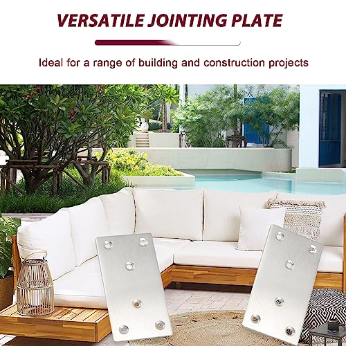 50PCS Flat Metal Brackets, 3.15" 304 Stainless Steel Mending Plates - size: 3.15X1.57X0.08IN