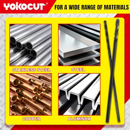 1/8 Inch x 12 Inch Drill Bit – Long Drill Bit, Industrial Black Oxide Coating – Cobalt Aircraft Extension Drill Bits for Steel, Hard Metal, Cast Iron, Wood, Plastic - style: 1/8 x 12 Inch