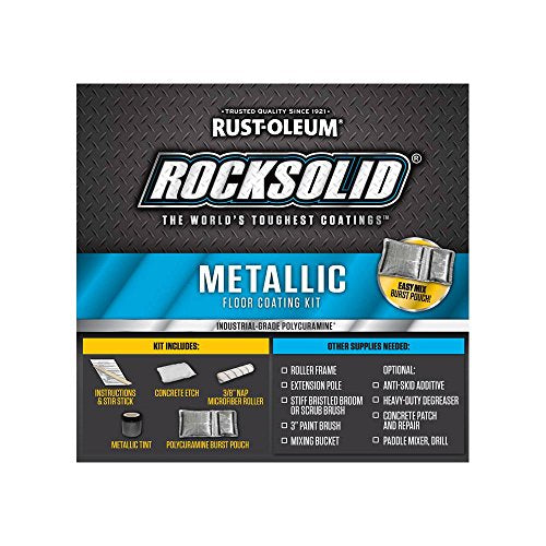 RockSolid Metallic Garage Floor Coating, Gunmetal - color: Gunmetal, size: 70 fl oz (Pack of 1)
