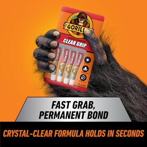 Gorilla Clear Grip Adhesive for Diamond Art & Jewelry .2 oz. Tubes, (1) 4-Pack - size: 4/Pkg - 0.2oz Each