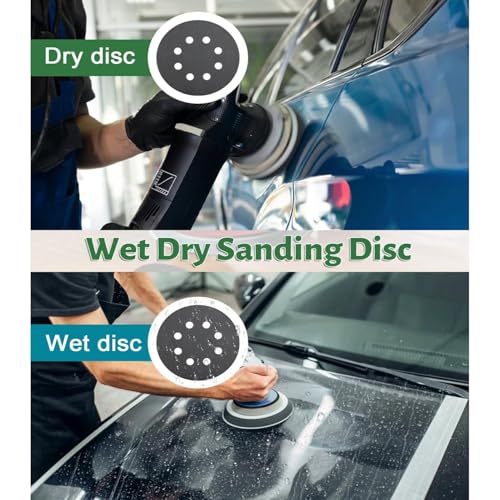 Sandpaper Hook and Loop 50 PCS 5 inch Assortment Sanding Discs Wet Dry 60 120 240 400 600 800 1000 1500 2000 3000 Grit, Orbital Sandpaper 125mm for Metal Wood Paint Automotive Polishing