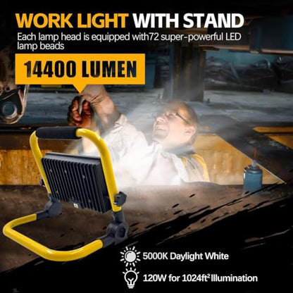 22000Lumen LED Work Lights with Stand (yellow-1-head) - style: yellow-1-head