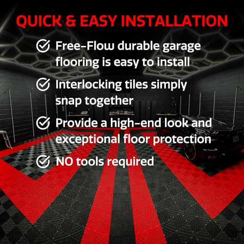 SnapLock RaceDeck Free-Flow 12"x12" Garage Tiles, 12pk, Graphite - color: Graphite, size: 12 Pack