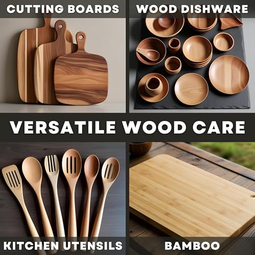 Rhino Wax Cutting Board Cleaning Brush for Wood Boards & General Scrubbing