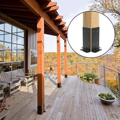 4"X4" Post Anchor Base 4Set,Adjustable Post Base for 4X4 6x6 Post - size: 4X4