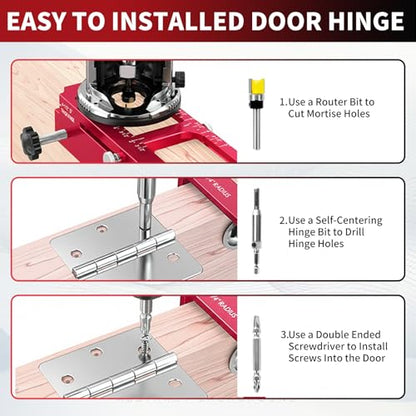 Door Hinge Jig, Aluminum Alloy Door Hinge Router Template Kit