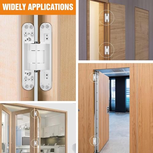 6" Hidden Door Hinge/Concealed Hinges,Invisible Hinges - color: White, size: 6 Inch