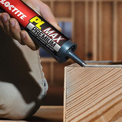 Loctite PL Premium Max Construction Adhesive, 9 fl oz Cartridge, 1 Pack - Versatile Construction Glue for Wood, Concrete, Stone & More - size: 1 Pack