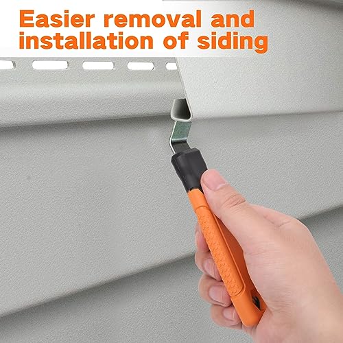 Vinyl Siding Removal Tool with Extra Long Handle- Steel Blade Non-Slip Grip Handle for Installation and Removal Tool Avoid Damaging Vinyl Siding Tool (1)