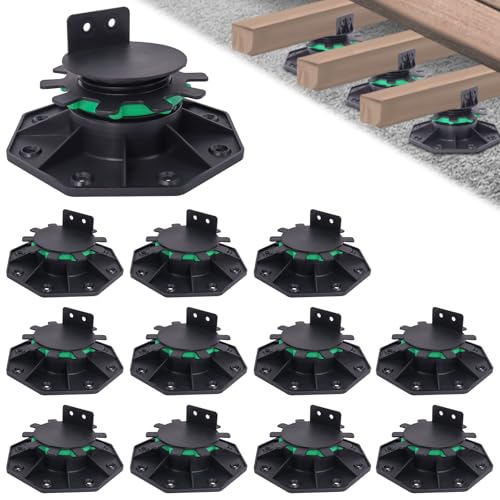12 Pack Adjustable Deck Support Pedestals, 1-9/16" to 2-3/8" Height - size: 1-9/16 to 2-3/8"