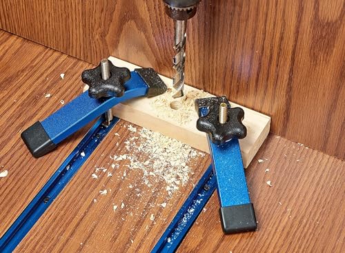 Aluminum T-Track Intersection Kit with Wood Screws– 4 PK (Blue) - size: 3"
