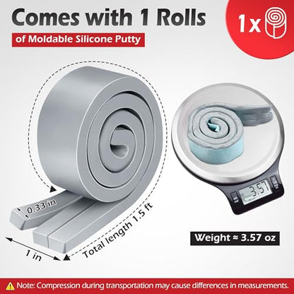 1 Pack Moldable Silicone Putty Grey Pre-Cut Strips - color: Grey, size: Pre-Cut Strips