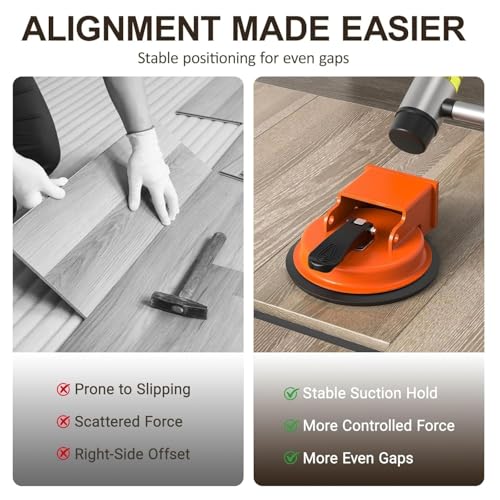 Floor Gap Fixer Tool, 2026 Upgraded Heavy Duty Suction Cup, Adjustable Height Setter, Leveling Tool for Wood, Laminate, Tile, Vinyl Floor Gap Repair Tools
