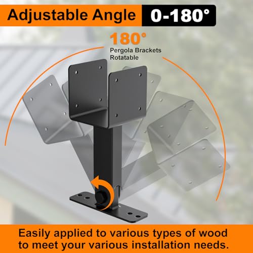 4x4 Heavy Duty Roof Riser Brackets Kit, 3PCS Adjustable Pergola Brackets - color: C, size: 3pcs