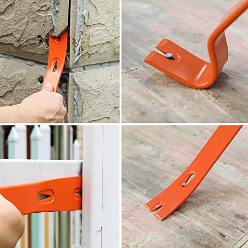 ValueMax 2PCS Flat Pry Bar Set, 7.5” Mini Pry Bar, 15” Heavy Duty Claw Bar